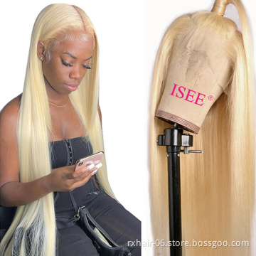 613 Blonde Transparent Lace Wigs Raw Virgin Cuticle Aligned 613 HD Lace Front Wig With Baby Hair For Black Women